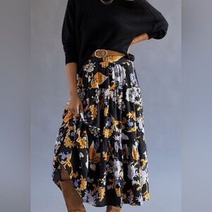 Anthropologie Maeve Tiered Maxi Skirt